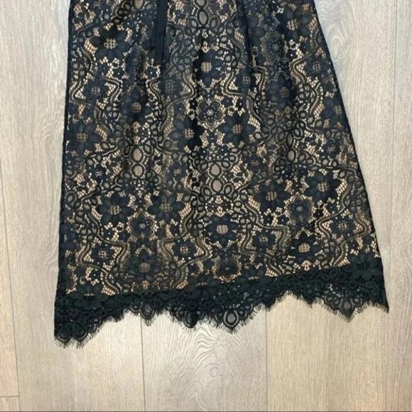 Free People For Love & Lemons Rosemary Mini Dress Lace Halter Off Shoulder Black - Picture 6 of 14